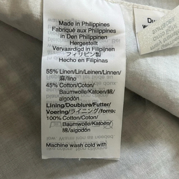 Madewell Gingham Shirred -Sleeve Wrap Dress in Blue & White Size XXS linen blend - Picture 13 of 15